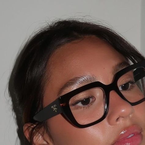 Gabbie Sul on Instagram: "I recently went for an eye exam and chose a Prada pair available exclusively @lenscrafters. The process was so easy. I was able to narrow it down to three pairs but this one was my favorite!! The style is from the Prada Fall/Winter ‘23 collection and I chose the Havana Caramel Shade with Rx lenses 🖤

Head to my stories to see the rest I tried for this season! 
👓 PRA03V ⚪️ Blue - Violet Light Filtering Lenses
#40YearsofGreatVision #PradaEyewear" Prada Reading Glasses, Prada Prescription Eyeglasses, Rectangle Eyeglasses For Women, Cool Glasses Aesthetic, Prada Glasses Frames Woman, Blue Light Glasses Aesthetic, Reading Glasses Aesthetic, Cute Girls With Glasses, Seeing Glasses