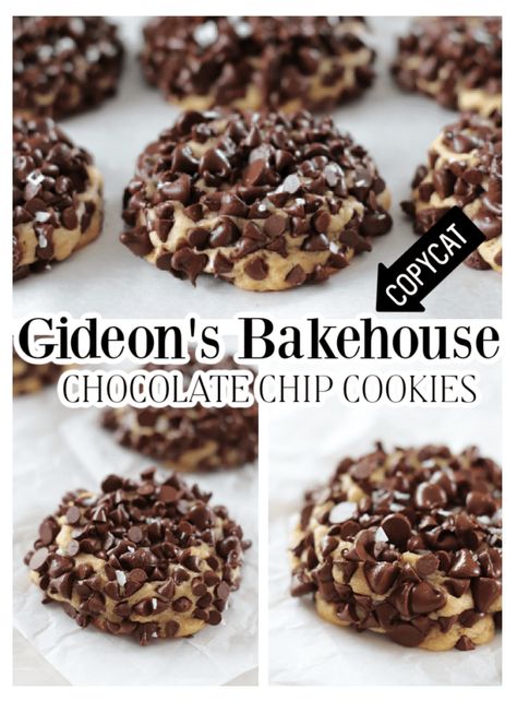 These copycat Gideon's Bakehouse cookies are decadent and delicious. Gooey and loaded with chocolate chips they look like inside-out cookies! Gourmet Chocolate Chip Cookies, Recipes Using Cake Mix, Big Cookie, Gourmet Cookies, Chocolate Cookie Recipes, Chocolate Chip Recipes, Best Chocolate Chip Cookie, Tasty Recipe, Chocolate Chunk Cookies