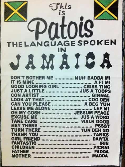 aishaandozzy: “ pizzi: “ Jamaican Patois 101, lol ” Lool majority of British slang is made up from patois! ” Here we see an the DNA of London slang Jamaican Recipes, Negril, Jamaican Patois, Jamaica Culture, Jamaican Party, Jamaican Culture, Jamaica Vacation, Jamaica Travel, History Facts