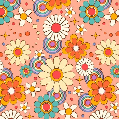 Sharpie Art, 60s Flower Pattern, 70s Flower Pattern, Bling Wallpaper, Graphic Arts Illustration, Parade Float, Hippie Flowers, Motif Vintage, Flower Background