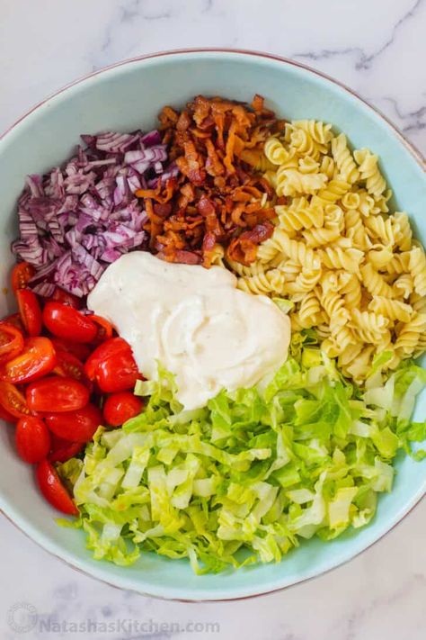 Bacon Pasta Salad Recipes, Blt Pasta Salad Recipe, Blt Salad Recipe, Bacon Pasta Salad, Salad Recipes With Bacon, Pasta With Bacon, Blt Pasta Salad, Summer Pasta Salad Recipes, Recipes By Ingredients