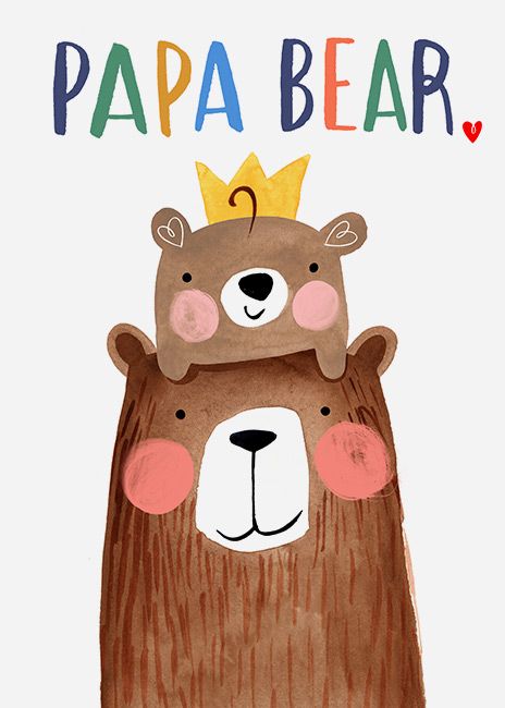 Father Day Illustration, Bear Illustration Design, Fathers Day Illustration, Dad Illustration, Father Illustration, Father's Day Illustration, Hand Lettering Design, Bear Illustration, Papa Bear