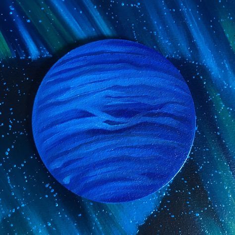 Neptune Original Art Neptune Blue Planet Oil Painting Round | Etsy Planet Oil Painting, Planet Painting Ideas, Painting Ideas Round Canvas, Uranus Painting, Circular Painting Ideas, Neptune Drawing, Neptune Painting, Round Canvas Painting Ideas, Planets Painting