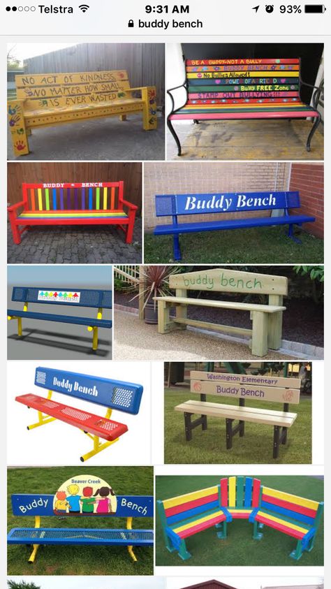 Campus Beautification Elementary Schools, Buddy Bench Ideas Schools, Campus Beautification, Friendship Bench, School Garden Club, Buddy Bench, Kindness Projects, Legacy Projects, School Entrance