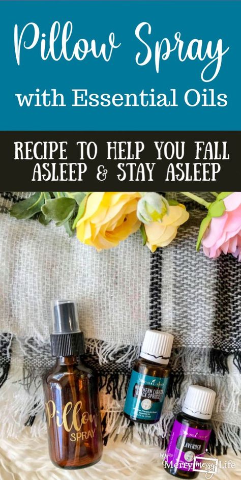 A recipe for a homemade pillow spray using essential oils that you can make in just a few minutes! Pillow sprays make great gifts and are so easy to make and use. They can help you to fall asleep faster and keep those dreams sweeter. #pillowspray #diy #diypillowspray #naturalpillowspray #essentialoils #essentialoilsforsleep #sleep #sleepmanagement #youngliving #younglivingessentialoils Essential Oils Pillow Spray, Pillow Potion, Linen Spray Essential Oils, Essential Oil Spray Recipes, Sleeping Essential Oil Blends, Magic Oil, Homemade Pillows, Calming Essential Oils, Oils For Sleep