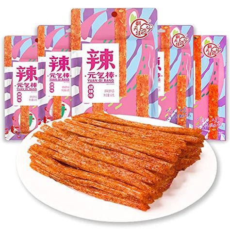 JTEDZI Latiao Spicy Strips 5 Packs Latiao Spicy Gluten Classic Chinese Special Snack Food, 辣条, 大面筋, 68g/2.39 Ounces per Pack (Pack of 5) Chinese Snacks Packaging, Latiaochinese Snack, Thai Snacks, Grocery Store Items, Chinese Snacks, Camping Snacks, Importance Of Food, Food Vegan, Spicy Snacks