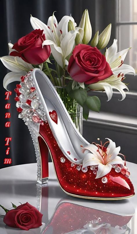 Disney Princess Shoes, Shoes Clipart, Whimsical Shoes, Shoe Hacks, Silk Prom Dress, Fairy Shoes, Shoes Hack, Fantastic Shoes, Beautiful Red Roses