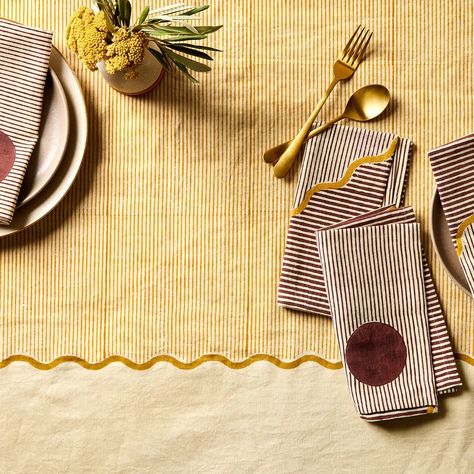 Block Shop for Food52 Hand Block Printed Tablecloth, Exclusive on Food52 Block Printed Napkins, Lily Stockman, Eclectic Kitchen Decor, Fall Tablecloth, Kitchen Tablecloths, Hosting Holidays, Studio Props, Printed Napkins, Boho Eclectic