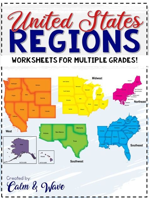 Five Regions Of The United States, Usa Regions Map, 5 Regions Of The United States, Regions Of The United States Activities, Geography Lessons Elementary, Teaching States And Capitals Kids, Us Regions Activities, Us Regions Map Free Printable, United States Regions Activities