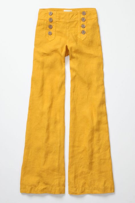 I couldn't wear these and not look like a clown, but golly are they gorgeous. Mustard Pants, Yellow Clothes, Sailor Style, Sailor Pants, Yellow Pants, Wardrobe Inspiration, Style Savvy, Black Turtleneck, Beautiful Clothes