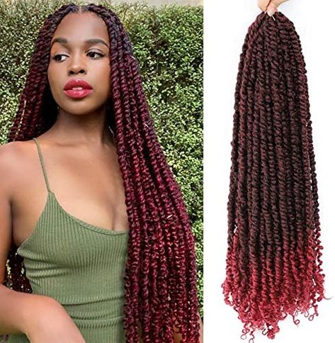 Colored Passion Twists, Passion Twist Crochet, Elegance Hair, Passion Twists, Curly Braids, Curly Crochet Hair Styles, Easy Hairstyles Quick, Single Braids, Braids Styles