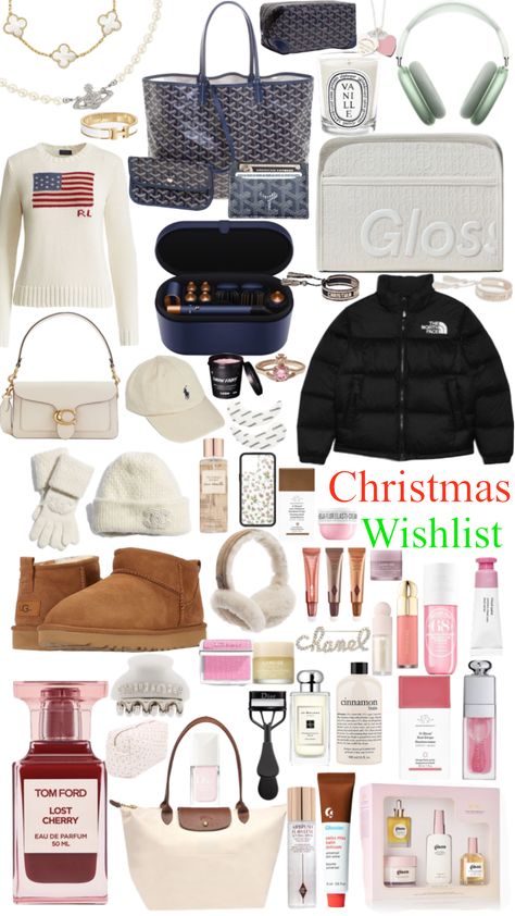 Clean Girl Christmas, Christmas Wishlist Aesthetic, Teen Christmas Wishlist, Christmas Wishlist Ideas, Girl Wishlist, Tom Ford Lost Cherry, Preppy Basics, Girly Christmas Gifts, Amazing Christmas Trees