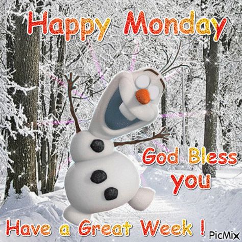 Olaf Happy Monday Gif Pictures, Photos, and Images for Facebook, Tumblr, Pinterest, and Twitter Happy Monday Winter, Happy Maandag, Happy Monday Gif, Olaf Quotes, Monday Gif, Winter Gif, Happy Monday Images, Good Morning Winter, Monday Images