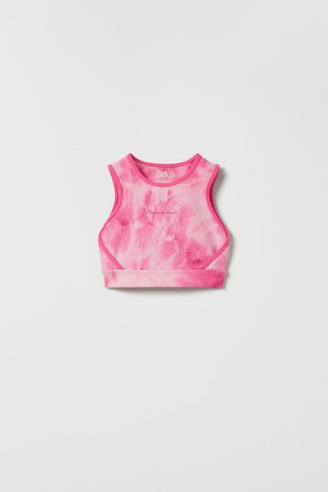 View All Activewear Girl | ZARA United Kingdom Gym Crop Top, Girls Sportswear, Wrap Skort, Tie Dye Leggings, Cool Notebooks, Sporty Girls, Tie Dye Sweatshirt, Colorful Socks, Crop Sweatshirt