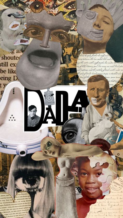 Dada Art Collage, Dadaism Art Ideas Easy, Dadaism Art Ideas, Dadaism Collage, Dada Manifesto, College Sketchbook, Dada Design, Dada Art Movement, Dadaism Art