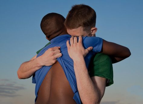 Image about love in Boys by D Y F A C C O on We Heart It Man Hug, Gay Aesthetic, Black And White Love, Interracial Love, Human Poses Reference, Interracial Couples, The Embrace, Human Poses, Two Men