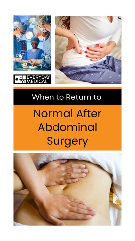 Well, the answer is that it greatly depends on the type of surgery you had, open or less invasive. In general, you will know if it’s okay to return to your normal activities if you hear your body. It will tell you when you are all right. After Abdominal Surgery, Shrink Stomach, Gallbladder Surgery, Abdominal Binder, Abdominal Surgery, Types Of Surgery, Stomach Muscles, Laparoscopic Surgery, Surgery Recovery