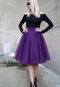 Tulle Skirt/Tutu/Short Skirt/Purple/Ballet/Bridesmaid/F1616 Purple Tutu Skirt, Purple Tulle Skirt, Women Tulle Skirt, Tutu Skirt Outfit, Purple Clothes, Puffy Tulle Skirt, Bridesmaid Skirt, Tulle Skirts Outfit, Womens Tulle Skirt