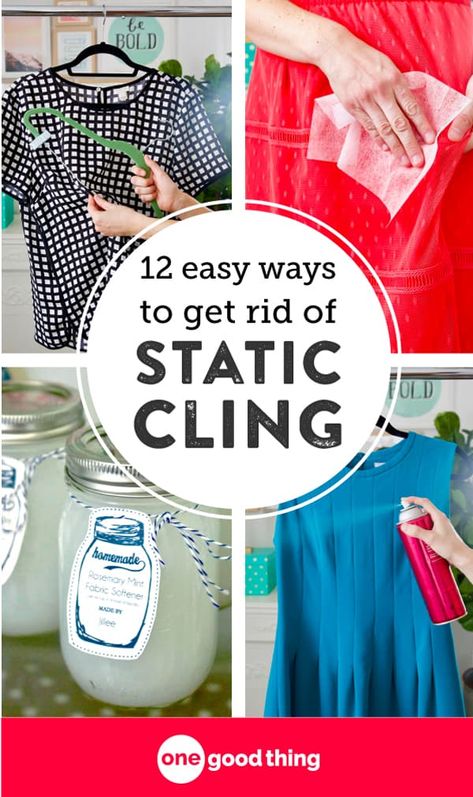 Static buildup on your clothes is annoying! Get simple tips that will help you get rid of static on your clothes, and prevent it from happening again. #laundrytips #homekeeping #laundry #cleanlaundry #tipsandtricks Remove Static From Clothes, Static Clothes, Homemade Fabric Softener, Decluttering Tips, What To Use, Unwanted Hair Removal, Static Electricity, Static Cling, Laundry Hacks