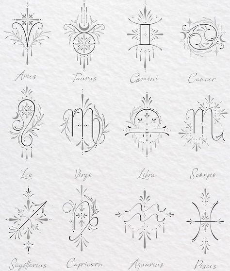 Minimalist Zodiac Tattoo, Birth Sign Tattoos, Astro Tattoo, Zodiac Signs Tattoos, Astrology Tattoo, Horoscope Tattoos, Libra Tattoo, Aries Tattoo, Small Pretty Tattoos