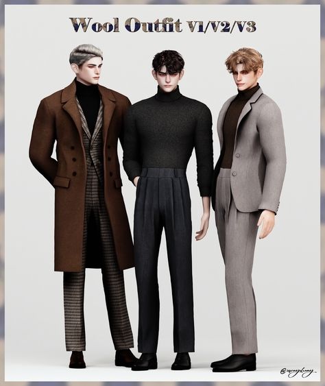 TS4 male Wool Outfits | Patreon Sims 4 Cc Male Outfits Patreon, Ts4 Male Cc Patreon, The Sims4 Cc Clothing Male Patreon, Male Outfits Sims 4, Sims 4 Cc Business Clothes Male, Clothes Cc Sims 4 Male, Ts4 Suit Cc, Ts4 Cc Dark Academia Male, Dark Academia Sims 4 Cc Male