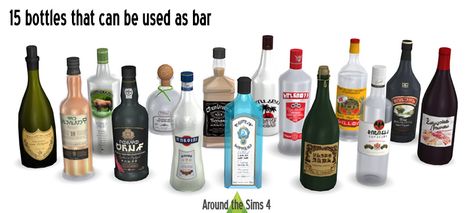 Around the Sims 4 | Custom Content Download | Bottle Bar Sims 4 Cc Bar Clutter, Sims 4 Bar, Sims Clutter, Around The Sims 4, The Sims 4 Custom Content, Sims 4 Kitchen, Alpha Cc, Sims 4 Clutter, Tumblr Sims 4