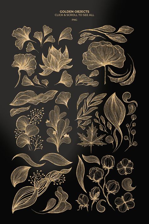 Black Gold Artwork, Elegant Product Design, Black And Gold Graphic Design, Black And Golden Painting, Black And Gold Line Art, Black And Gold Drawing, Gold Line Png, Black And Gold Packaging, Black And Gold Artwork