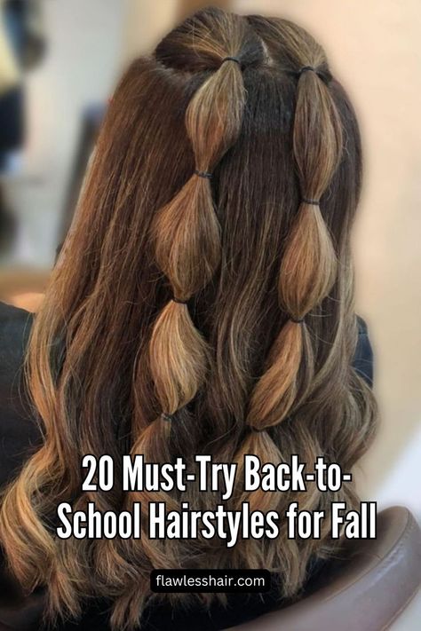 Bubble Braids Class Photo Hairstyles, Fifth Grade Hairstyles, Thanksgiving Girls Hairstyles, Braid School Hairstyles, Thanksgiving Kids Hairstyles, Girls Thanksgiving Hairstyles, Hair For Picture Day At School, Elementary School Hairstyles, Easy Teen Hairstyles For School