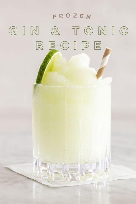 Gin And Tonic Recipe, Gin Tonic Recipe, Frozen Cocktail, Best Summer Cocktails, Frozen Summer, Drink Syrups, Tonic Recipe, Frozen Cocktails, Summer Cocktail Recipes