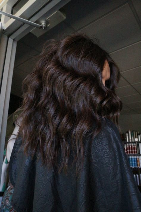 Hair Balayage, Brunette On Brown Skin, Espresso Black Hair Color, Deep Chocolate Brown Curly Hair, Black Coffee Hair Color, Cocoa Hair Color Brunettes, Dark Bitter Chocolate Brown Hair, Chocolate Brown Hair Glaze, Chocolate Brown Hair One Color