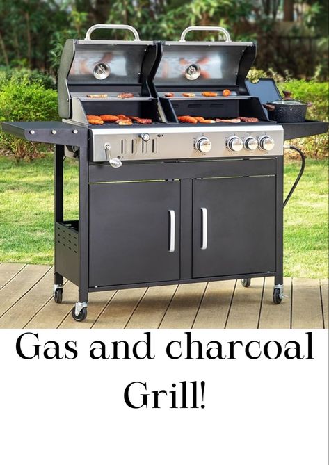 Get the ultimate grill! Propane? Gas? This does both! Unleash your inner grill master. Grilling Gadgets, Backyard Bbq Grill, Bbq Games, Best Charcoal, Propane Grill, Outdoor Barbecue, Cast Iron Grill, Propane Gas Grill, Outdoor Grills