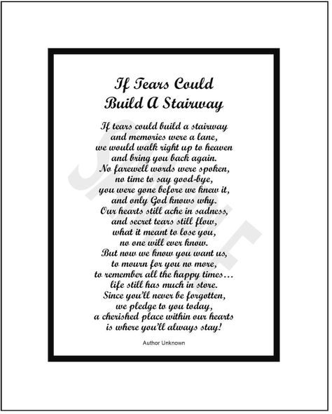 If Tears Could Build A Stairway, Digital Download Sympathy Poem, Loss of Husband Wife, in Memory of Wife, Husband, in Memory of Dad Mother, - Etsy Letter From Mom In Heaven To Daughter, If Tears Could Build A Stairway, Daughter Memorial Quotes, Losing A Father Quotes Strength, Dad Poems Deceased, Daughter Losing Her Father Quotes, Loss Of A Dad From Daughter, Poem For Mom In Heaven, Griefing Your Dad Poems