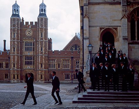 Eton College School Yard and chapel, 2009 Boarding School Aesthetic, Eton College, Dark Acadamia, School Clubs, School Yard, Boarding School, Academia Aesthetic, Dark Academia Aesthetic, Rich Kids