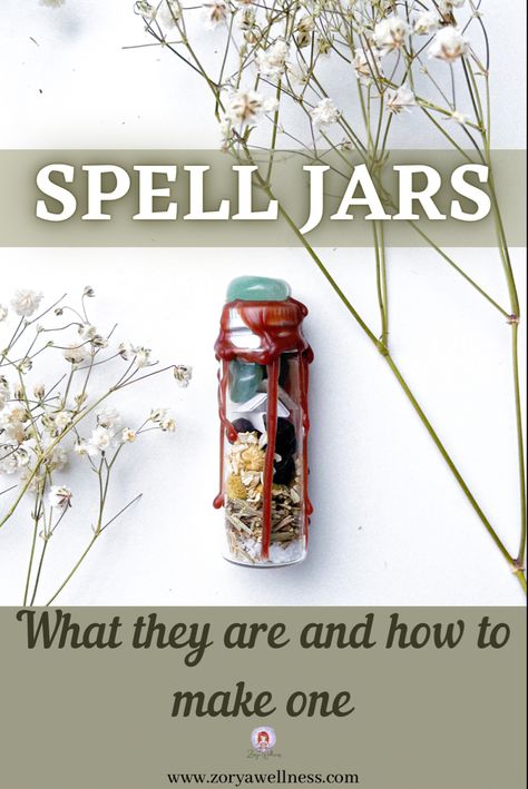 Spell Jars and Manifestation Bottles: What They Are and How to Make One. Image of spell Jar Witch Spell Bottles Diy, Intention Jars Diy, Herb Spell Jars, Manifestation Jar Ideas, Tiny Spell Jars, What To Do With Spell Jars, What To Do With Spell Jars After, Mini Spell Jars Diy, How To Make Spell Jars