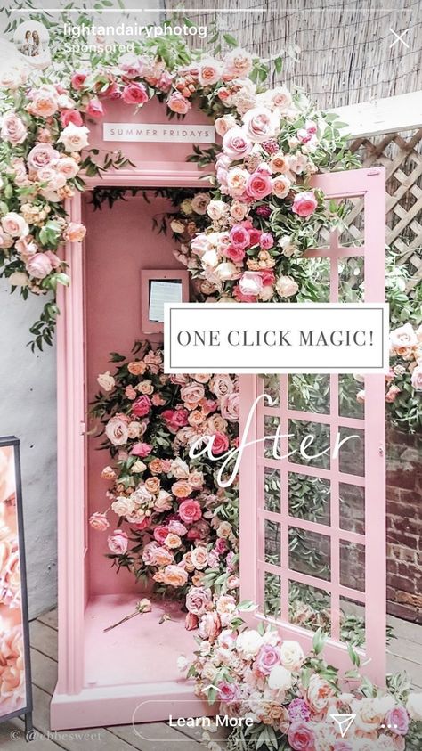 Restaurant Design Inspiration, Flower Cafe, Flower Installation, Rose Party, Phone Booth, Beautiful Backdrops, All Flowers, Window Display, Restaurant Design