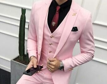 Pink Prom Suit, Pink Suit Men, Mens Suits Casual, Terno Slim Fit, Blazer Wedding, Prom Suits For Men, Blue Suit Men, Slim Fit Suit Men, Dinner Suit