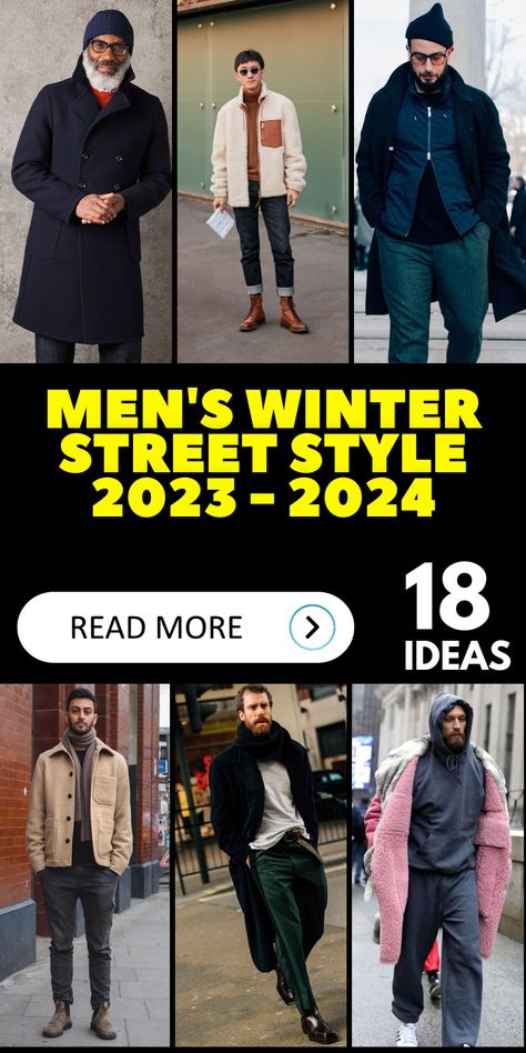 All-Black Men's Winter Street Style Outfits: Black is a color that never goes out of style, and our all-black men's winter street style outfits for 2023 - 2024 are a testament to its timeless appeal. From sleek black jackets to black denim, these outfits exude sophistication and versatility, making them perfect for urban street style. Nyc Winter Men Outfit, Nyc Winter Outfits Street Style Men, Black Men Sweater Outfit, London Winter Outfits Men, Turtleneck Outfit Men Aesthetic, Rain Outfit Men, Men Winter Outfits Street Style, Street Style Men Winter, Men’s Winter Street Outfits