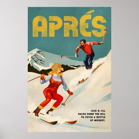 Celebrate the charm of vintage ski culture with this Apres Ski pinup art poster. Featuring a playful design, it's perfect for lovers of retro aesthetics and winter sports. #ApresSki #VintagePinup #SkiArt #WinterSportsDecor Vintage Apres Ski, Vintage Skiing Aesthetic, Nostalgia Decor, Photography Posters, Ski Culture, Ski Poster, Whiskey Ginger, Travel Ads, Pin Up Posters