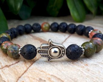 Hamsa Hand Jewelry, Buddhist Necklace, Rock Amp, Yoga Beads, The Hand Of God, Good Luck Bracelet, Hamsa Bracelet, Wrist Mala, Beads Mala