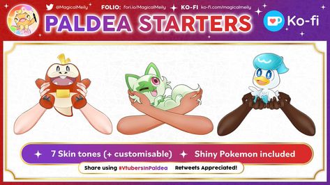 ☀ Emily | Designer/Illustrator on Twitter: "I've made some free Paldea starter assets! Feel free to use #VtubersInPaldea when posting to advertise your content. RTs Appreciated! 🔥 7 Default skin tones (+ Customisable Files) 🌱 Regular + Shiny Pokemon 💧 Download link in thread ⬇️ #VtuberAssets #フリー素材 #Pokemon https://t.co/SNyInYUbGq" / Twitter Vtuber Assets Free, Starter Pokemon, Vtuber Assets, Shiny Pokemon, Club Ideas, Wow Art, Social Media Banner, Read Image, Reference Photos