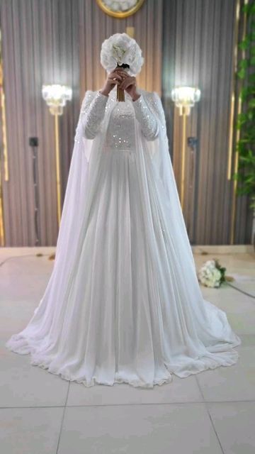 Bridal Abaya Hijab Bride, Wedding Abaya Hijab Bride, White Abaya Wedding, Modest Wedding Dresses Hijab, Islamic Wedding Dress Hijab Bride, Abaya Wedding Dress, Simple Wedding Dress Hijab, Muslim Bridal Dress, Hijabi Wedding Dress