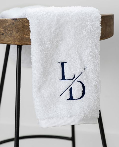 If monogrammed towels are wrong, we don't ever want to be right.🤍 Make your mark with our brand new Hemingway Monogrammed Towels, available in over 20 different stitch colours. Embroidery Towels Bath, Monogrammed Towels, Towel Embroidery Designs, Monogrammed Hand Towels, Navy Embroidery, Bakery Design Interior, Personalised Gifts Diy, Monogram Towels, Towel Embroidery