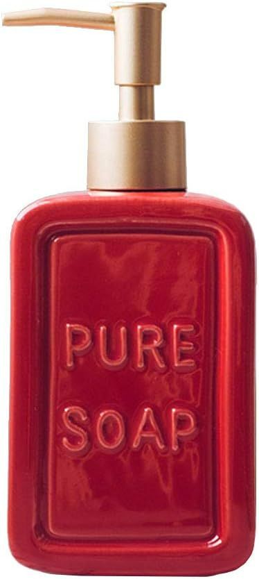 Amazon.com: Red Ceramics Retro Soap Dispenser Soap Bottle Lotion Bottle with Pump : Home & Kitchen Outdoor Countertop, Pure Soap, Ceramic Soap Dispenser, Glass Soap Dispenser, Soap Pump Dispenser, Dish Soap Dispenser, Bathroom Red, Hand Soap Dispenser, Kitchen Soap Dispenser