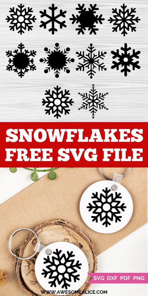 Download our free Snowflakes SVG to enhance your crafting with intricate designs perfect for paper projects! This versatile cut file works seamlessly with Cricut and Silhouette machines, making it easy to create stunning winter decorations, cards, and gifts that add a touch of seasonal magic to any project. Free Svg Files For Cricut Snowflakes, Free Cricut Christmas Svg, Free Svg Snowflakes, Round Christmas Ornament Svg Free, Free Cricut Christmas Projects, Free Snowflake Svg Files For Cricut, Winter Svg Files Free, Cricut Winter Projects, Cricut Christmas Gift Tags Free Svg