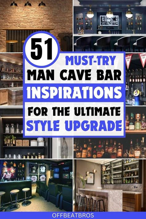 Finding the right Man Cave Bar Ideas can be overwhelming. These 51 Man Cave Bar designs will help you create a stunning man shed bar that’s perfect for any occasion. Don’t forget to save this Man Cave Ideas pin for all your bar makeover needs! Diy Bar Ideas For Home Man Caves, Diy Man Cave Ideas Cheap, Bar Themes Ideas, Man Cave Sign Ideas, Man Cave Shop Ideas, Men Cave Ideas Room, Diy Bar Ideas For Home, Man Cave Paint Colors, Bar Room Ideas