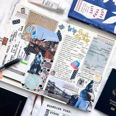 Journal Travel Page, Scrapbook Books, Travel Bullet Journal, Bullet Journal Page Ideas, Travel Journal Pages, Unique Scrapbooks, Travel Scrapbook Pages, Travel Journal Scrapbook, Bullet Journal Page