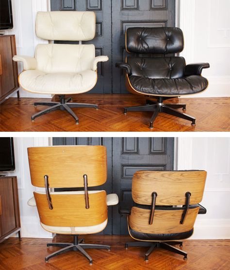 real vs. fake: the eames lounge (manhattan nest) and tips on a company to fix a broken lounge Eames Lounge Chair Living Room, Lounge Chair Eames, Herman Miller Eames Lounge Chair, Eames Lounge Chair Replica, Modernist Furniture, Designer Chair, Lounge Chairs Living Room, Eames Chairs, Charles Eames