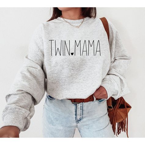 Twin Mama Sweatshirt Twin Mama New Mom Gift Mom of Twins - Etsy Nana Sweatshirt, College Sweater, Custom Crewneck Sweatshirts, Sweatshirt Details, Grandma Sweater, Mom Sweater, Gildan Sweatshirt, New Grandma, Twin Mom