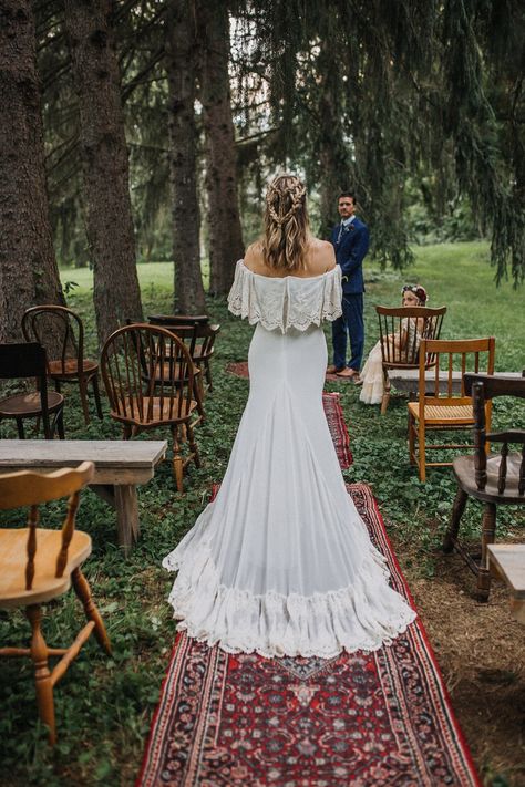 An Intimate Vintage Americana 10th Anniversary Vow Renewal Wedding Renewal Dress, Anniversary Vow Renewal, 10 Year Wedding Anniversary, Boho Wedding Dress With Sleeves, Vow Renewal Dress, Wedding Vow Renewal Ceremony, Anniversary Dress, How To Dress For A Wedding, Renewal Wedding