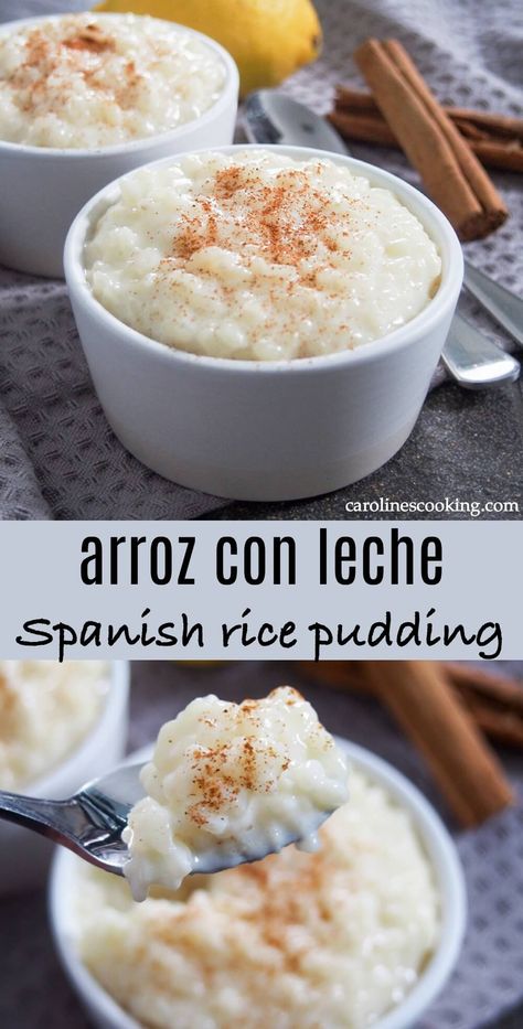 Spanish Rice Pudding, Uruguay Recipes, Mexican Rice Pudding, Coconut Rice Pudding, Spanish Desserts, Boricua Recipes, Rican Food, Creamy Rice, Easy To Make Desserts